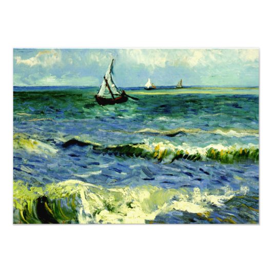 Van Gogh - Seascape bij Saintes-Maries Foto Afdruk (Voorkant)