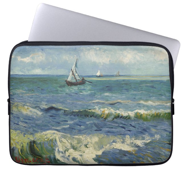 Van Gogh Seascape in Saintes Maries de la Mer Laptop Sleeve (Voorkant)