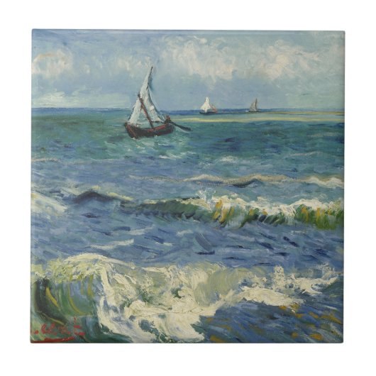 Van Gogh Seascape in Saintes Maries de la Mer Tegeltje (Voorkant)