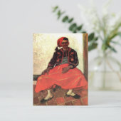 Van Gogh, Seated Zouave, -impressionisme Art Briefkaart (Staand voorkant)