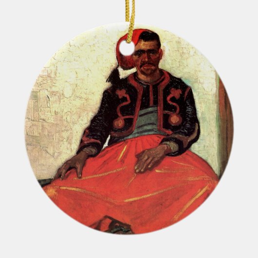 Van Gogh, Seated Zouave, -impressionisme Art Keramisch Ornament (Voorkant)
