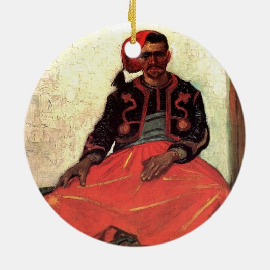 Van Gogh, Seated Zouave, -impressionisme Art Keramisch Ornament (Achterkant)
