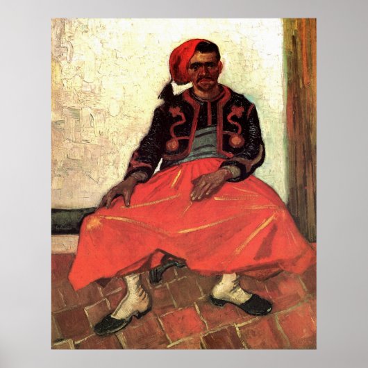 Van Gogh, Seated Zouave, -impressionisme Art Poster (Voorkant)