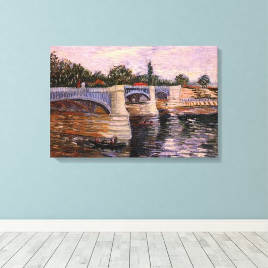 Van Gogh Seine, met Pont del Grande Jette Canvas Afdruk (Insitu (Houten vloer))