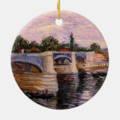 Van Gogh Seine, met Pont del Grande Jette Keramisch Ornament (Achterkant)