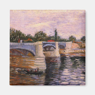 Van Gogh Seine rivier met Pont del Grande Jette Magneet