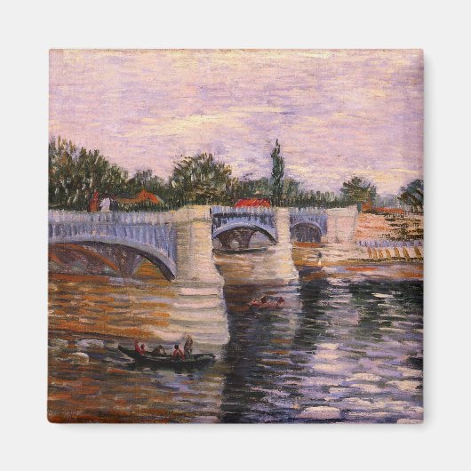 Van Gogh Seine-rivier met Pont del Grande Jette Magneet (Voorkant)