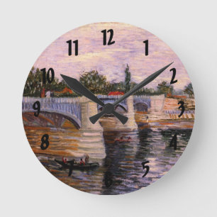 Van Gogh Seine-rivier met Pont del Grande Jette Ronde Klok