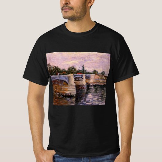 Van Gogh Seine rivier met Pont del Grande Jette T-shirt (Voorkant)
