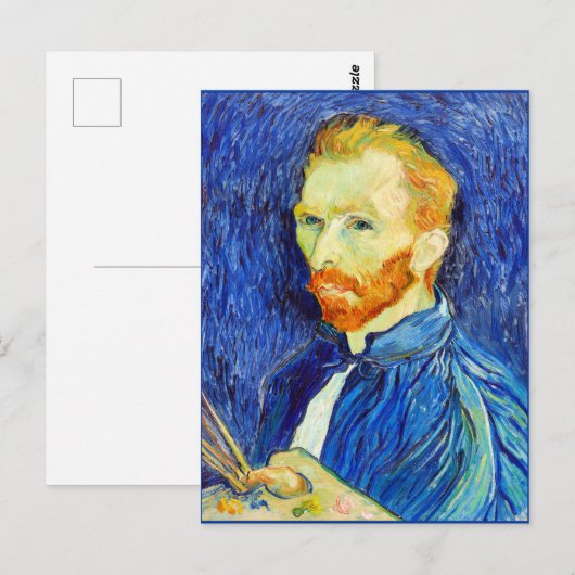 Van Gogh - Self-Portrait, 1889 (borstels en esel) Briefkaart (Voorkant / Achterkant)