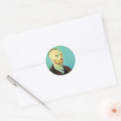 Van Gogh Self Portrait (bestemd voor Paul Gauguin) Ronde Sticker (Envelop)