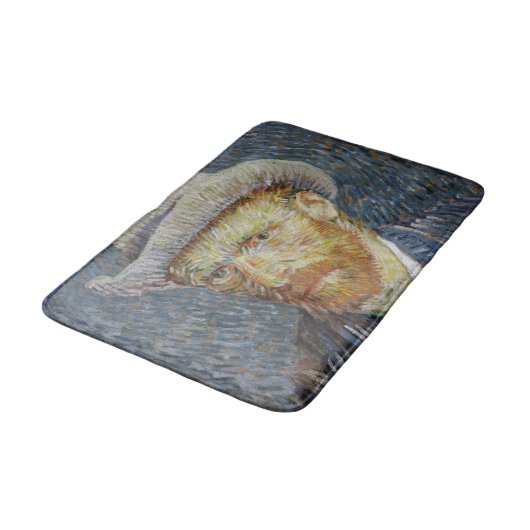 Van Gogh Self Portrait Grey Felt Pet schilderkunst Badmat (Gekanteld)