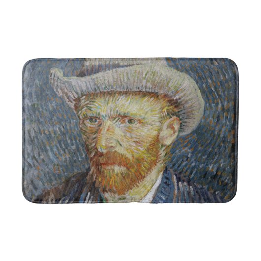 Van Gogh Self Portrait Grey Felt Pet schilderkunst Badmat (Voorkant)