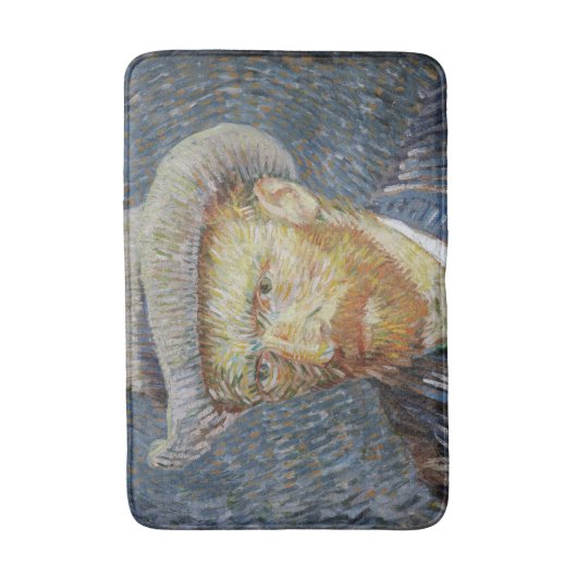 Van Gogh Self Portrait Grey Felt Pet schilderkunst Badmat (Voorkant Verticaal)