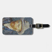 Van Gogh Self Portrait Grey Felt Pet schilderkunst Bagagelabel (Voorkant horizontaal)