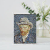 Van Gogh Self Portrait Grey Felt Pet schilderkunst Briefkaart (Staand voorkant)
