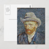 Van Gogh Self Portrait Grey Felt Pet schilderkunst Briefkaart (Voorkant / Achterkant)