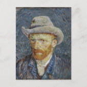 Van Gogh Self Portrait Grey Felt Pet schilderkunst Briefkaart (Voorkant)