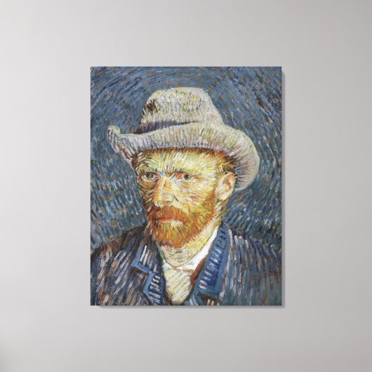 Van Gogh Self Portrait Grey Felt Pet schilderkunst Canvas Afdruk (Voorkant)