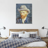 Van Gogh Self Portrait Grey Felt Pet schilderkunst Canvas Afdruk (Insitu (Slaapkamer))