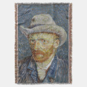 Van Gogh Self Portrait Grey Felt Pet schilderkunst Deken (Voorkant Verticaal)