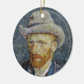 Van Gogh Self Portrait Grey Felt Pet schilderkunst Keramisch Ornament (Links)