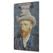 Van Gogh Self Portrait Grey Felt Pet schilderkunst Klembord (Links)