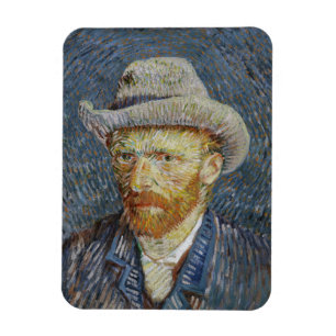 Van Gogh Self Portrait Grey Felt Pet schilderkunst Magneet