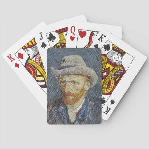 Van Gogh Self Portrait Grey Felt Pet schilderkunst Pokerkaarten