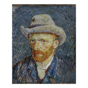 Van Gogh Self Portrait Grey Felt Pet schilderkunst Poster