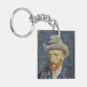Van Gogh Self Portrait Grey Felt Pet schilderkunst Sleutelhanger (Voorkant Links)