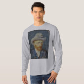 Van Gogh Self Portrait Grey Felt Pet schilderkunst T-shirt (Voorkant volledig)