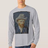 Van Gogh Self Portrait Grey Felt Pet schilderkunst T-shirt (Voorkant)
