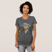 Van Gogh Self Portrait Grey Felt Pet schilderkunst T-shirt (Voorkant volledig)