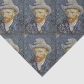 Van Gogh Self Portrait Grey Felt Pet schilderkunst Tissuepapier (Detail)