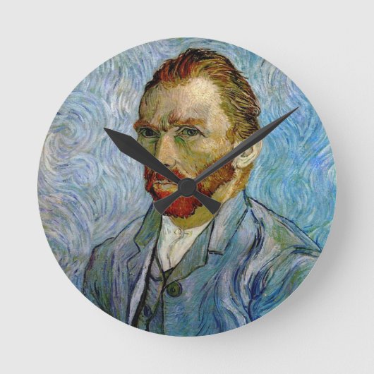 Van Gogh Self Portrait Ronde Klok (Voorkant)
