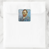 Van Gogh Self Portrait Vierkante Sticker (Tas)