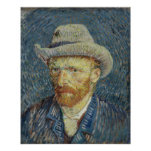 Van Gogh Self-Portret met Glossy Pet met grijs sme