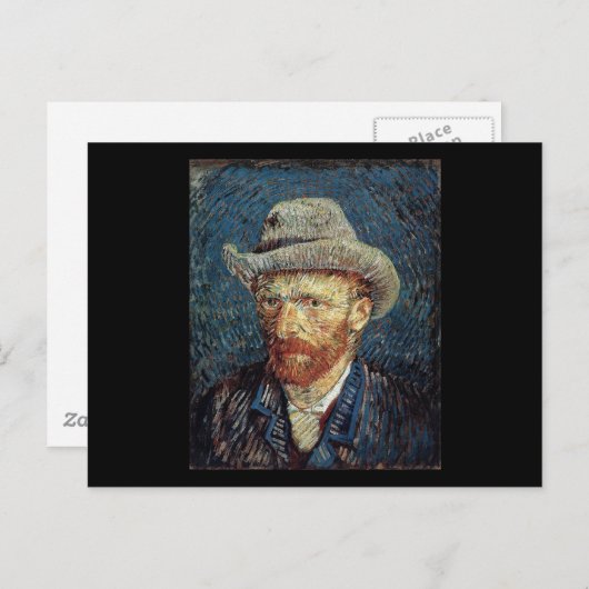 Van Gogh Self-Portret met grijs smelt Pet Briefkaart (Voorkant / Achterkant)