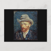 Van Gogh Self-Portret met grijs smelt Pet Briefkaart (Voorkant)