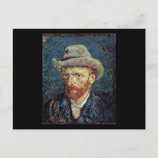 Van Gogh Self-Portret met grijs smelt Pet Briefkaart (Voorkant)