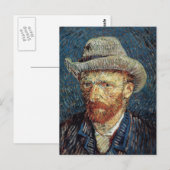 Van Gogh Self-Portret met grijs smelt Pet Briefkaart (Voorkant / Achterkant)
