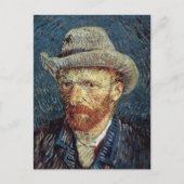 Van Gogh Self-Portret met grijs smelt Pet Briefkaart (Voorkant)