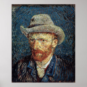 Van Gogh Self-Portret met grijs smelt Pet Poster
