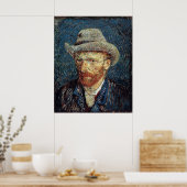 Van Gogh Self-Portret met grijs smelt Pet Poster (Keuken)