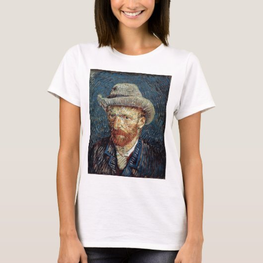 Van Gogh Self-Portret met grijs smelt Pet T-shirt (Voorkant)