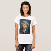 Van Gogh Self-Portret met grijs smelt Pet T-shirt (Voorkant volledig)