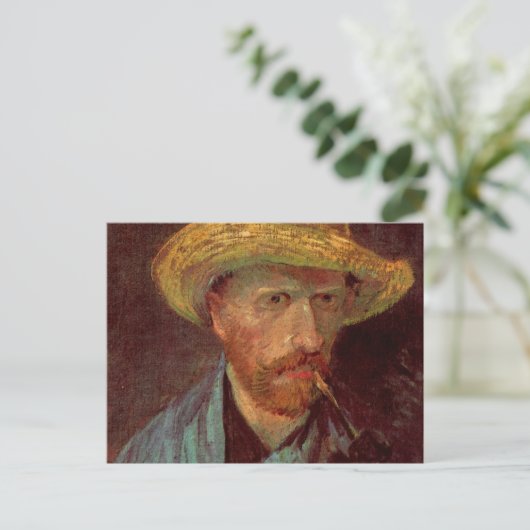 Van Gogh Self Portret met Pet en pijp Briefkaart (Staand voorkant)