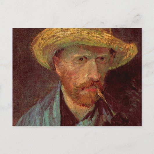 Van Gogh Self Portret met Pet en pijp Briefkaart (Voorkant)