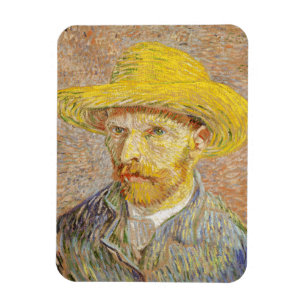 Van Gogh Self Portret met Pet Magneet